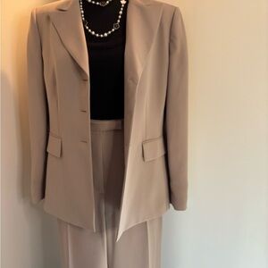 Chic Tan Blazer and Pants Set